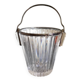 Seau à glaçons en cristal et anse plaqué argent