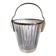 Crystal ice bucket with silver-plated handle
