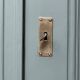 Parisian bonnetière, solid pine, Art Deco, renovated, grey-green.