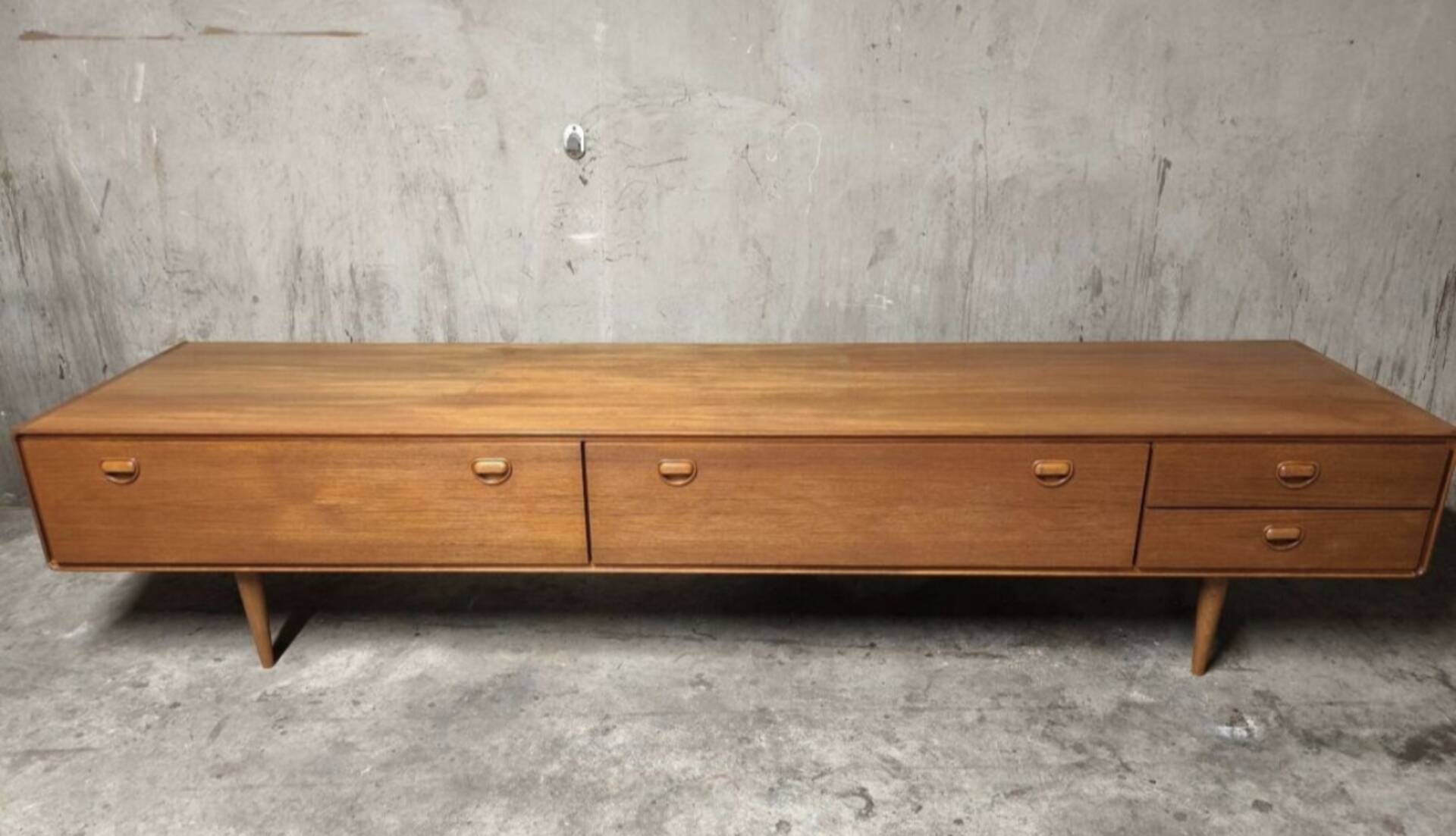 Vintage Scandinavian teak sideboards from the 1970s.