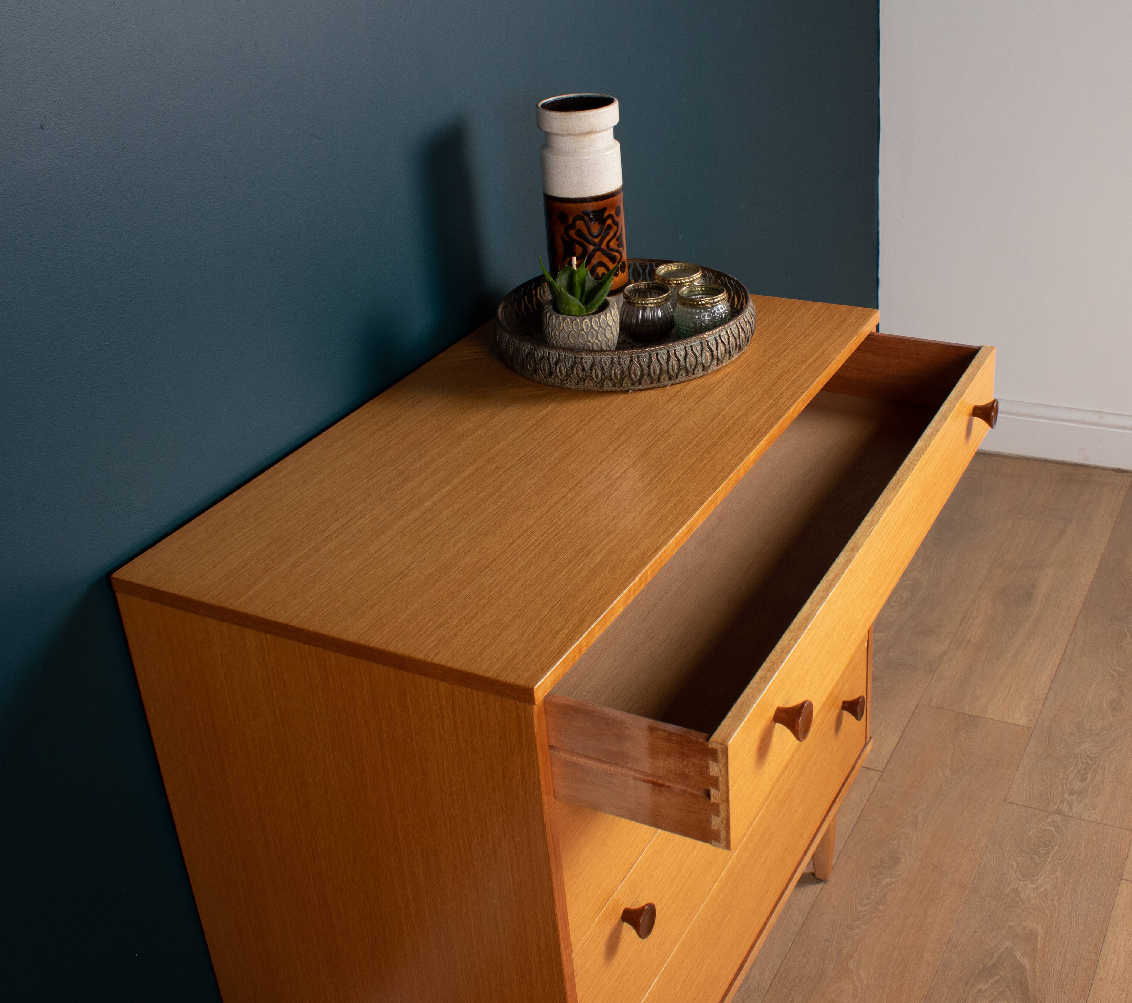 Retro honey teak 1960s avalon chest of drawers