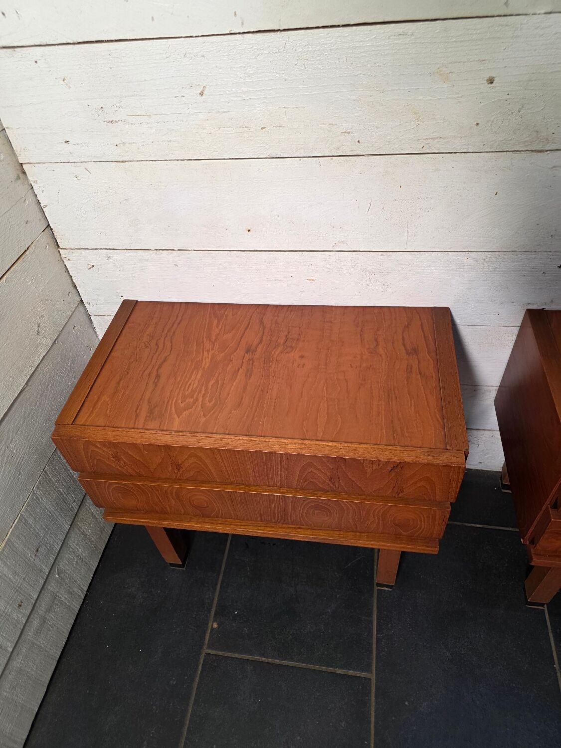 Pair of Scandinavian teak bedside tables from the 1960s.