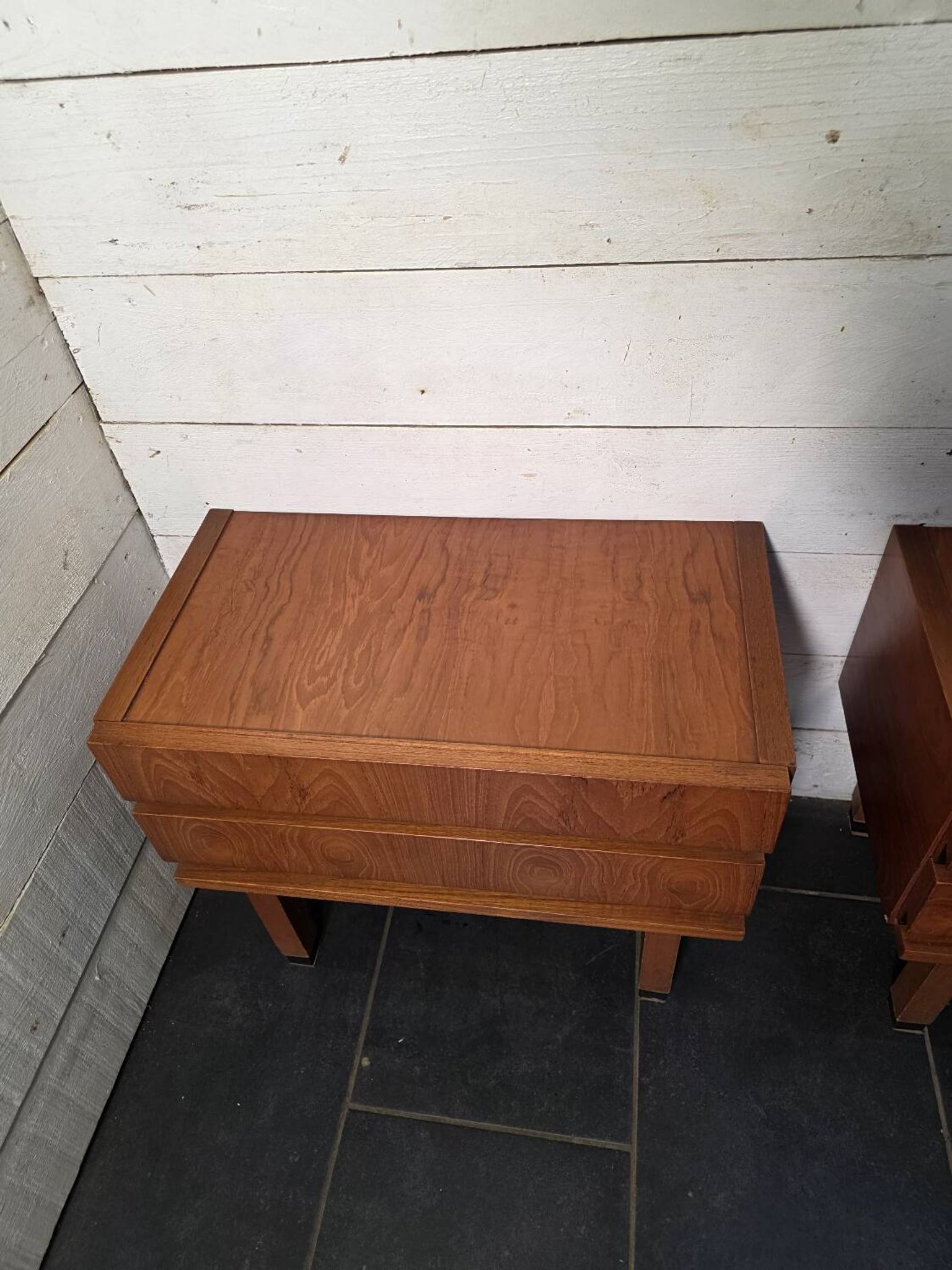 Pair of Scandinavian teak bedside tables from the 1960s.