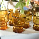 Ensemble de 6 verres ambré vintage pernod