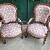 Paire de fauteuils louis philippe en noyer