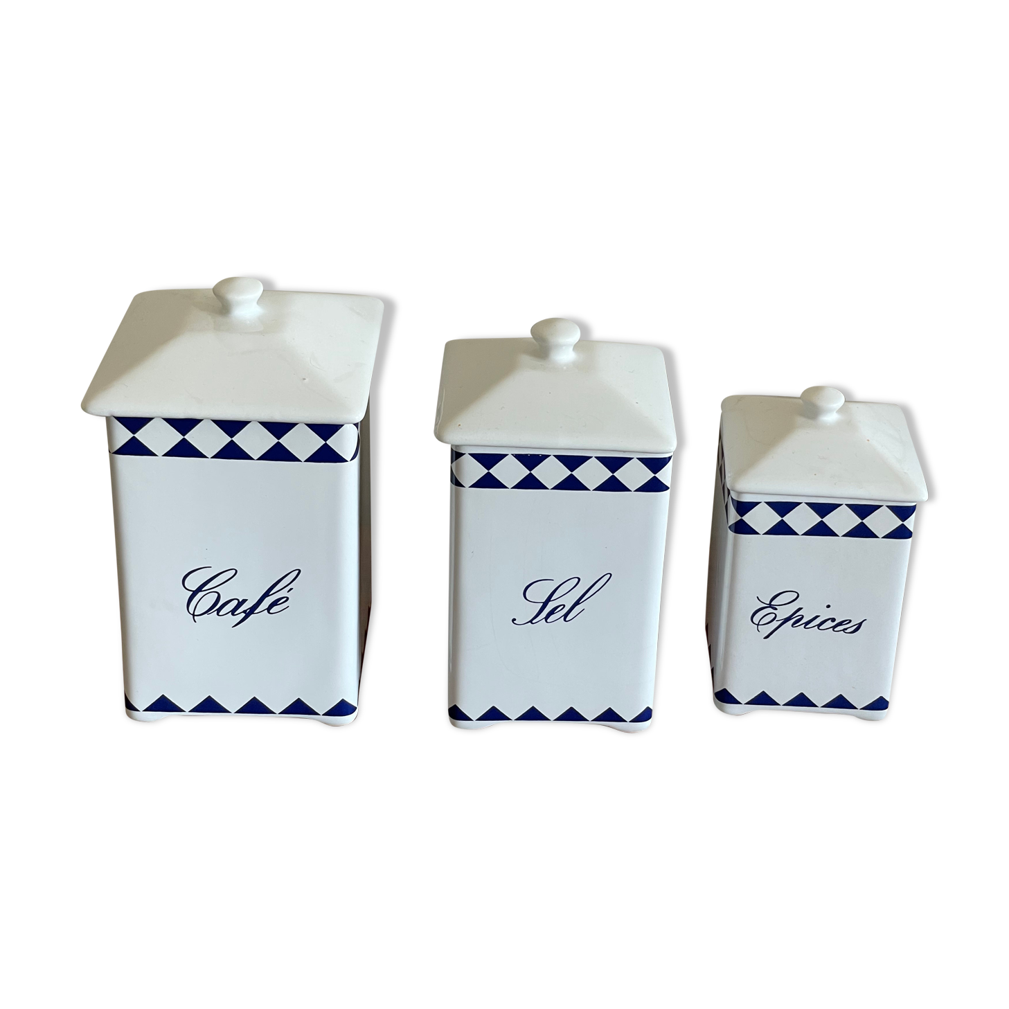 Series 3 boxes in earthenware with spice salt, coffee, spices