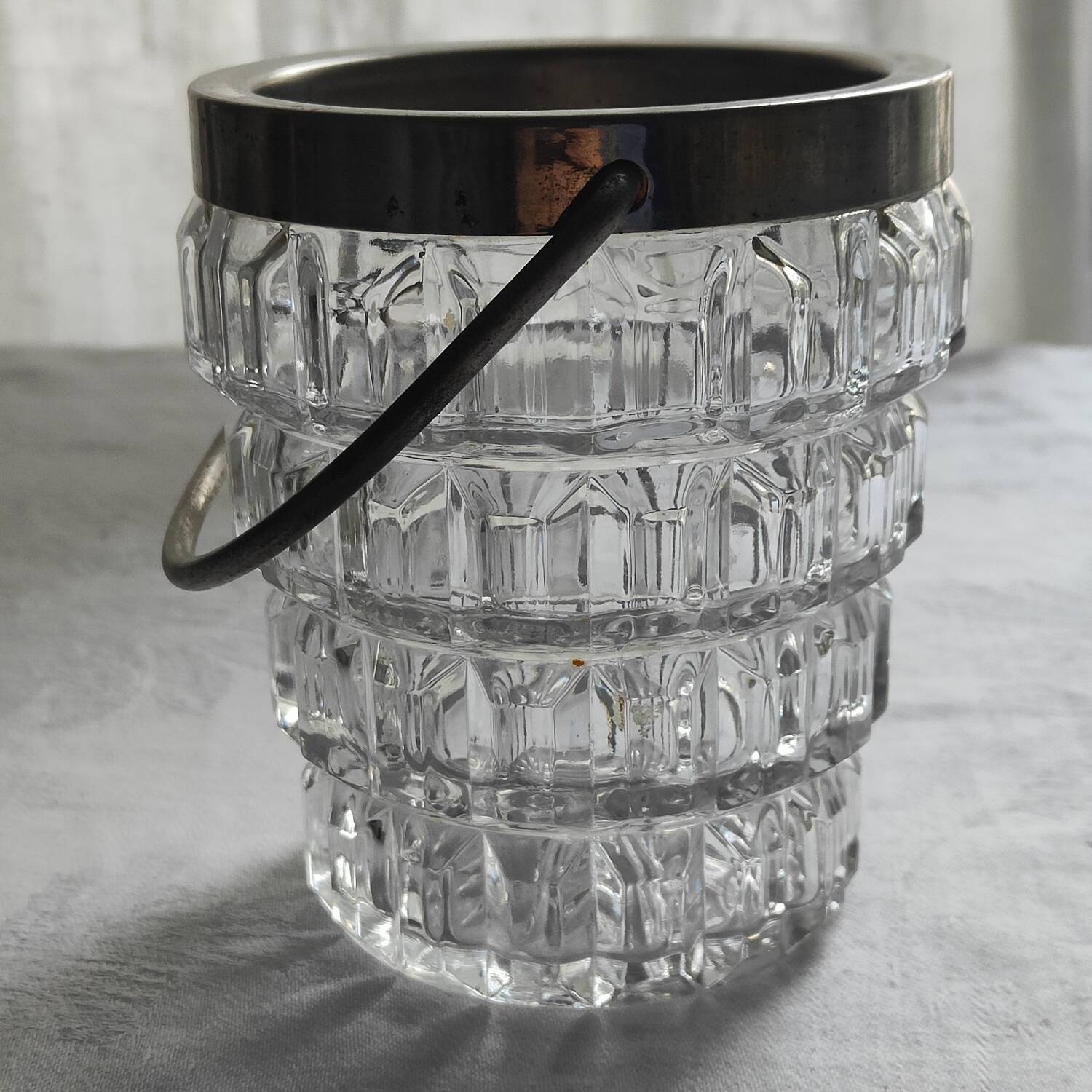 Vintage glass ice bucket