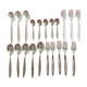 silver metal cutlery 21 pieces