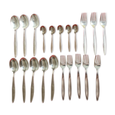 silver metal cutlery 21 pieces
