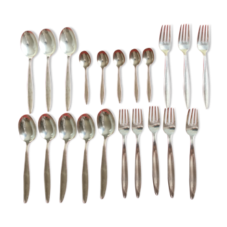 silver metal cutlery 21 pieces