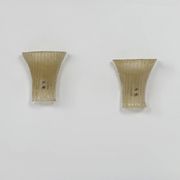 Pair of vintage Murano glass wall lights, pressed moulded, Italy, 1980.