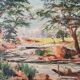 Old painting on canvas signed Bourbon.