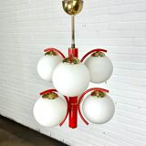Richard Essig space age design lampe suspendue rouge