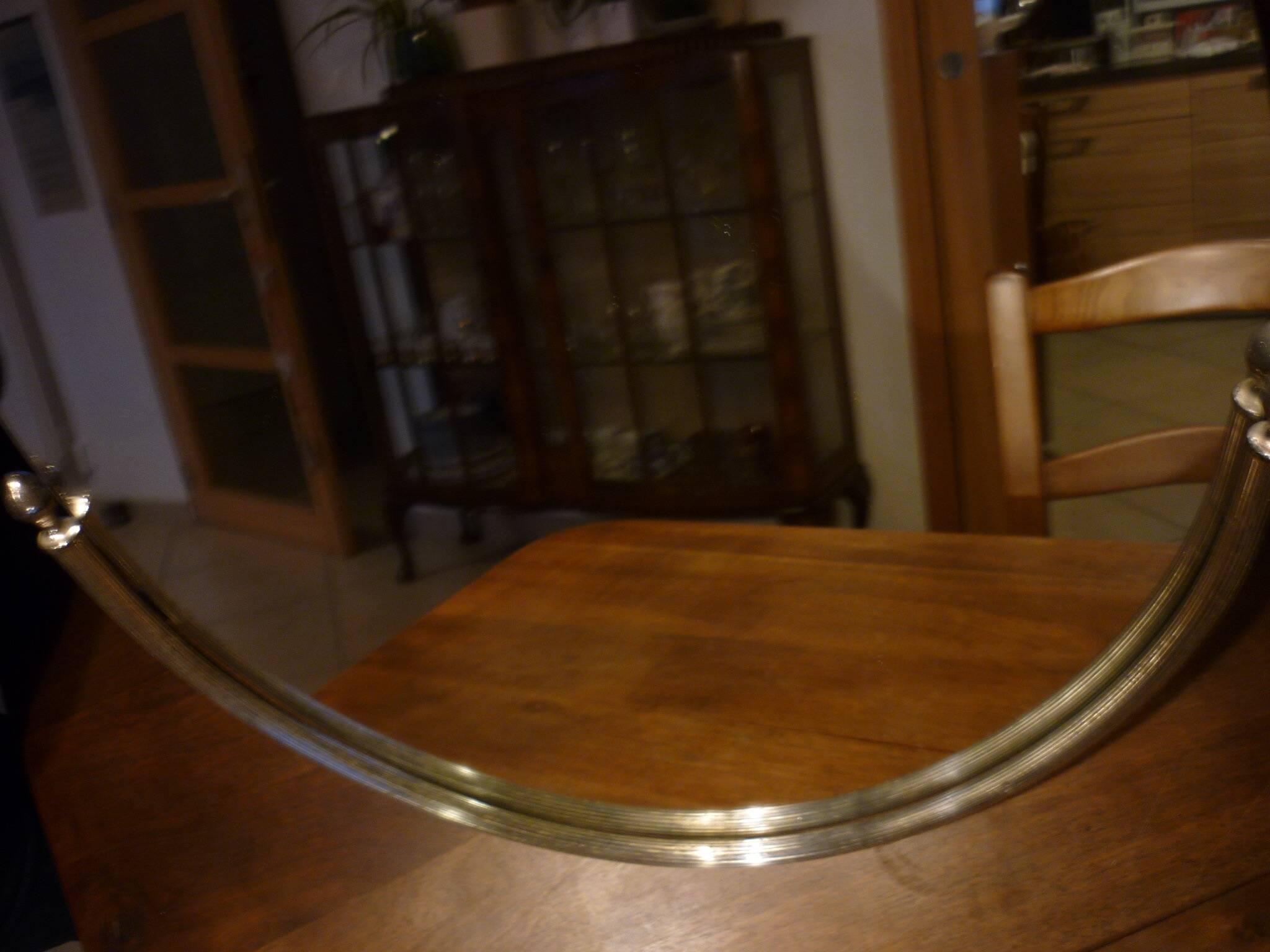 2 bathroom mirrors in silver oval holders