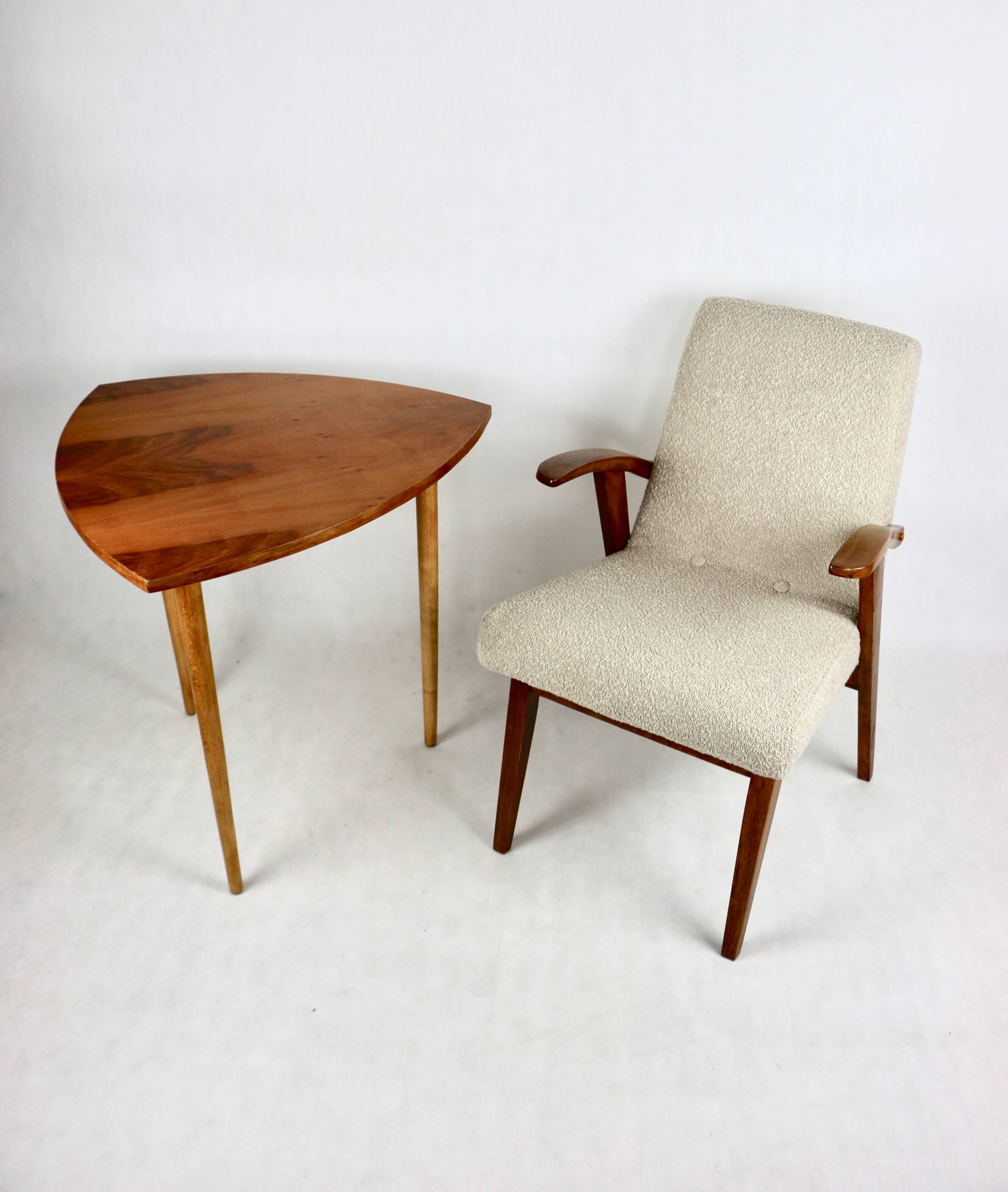 Armchair chair 300-123, design by M. Puchała beige boucle