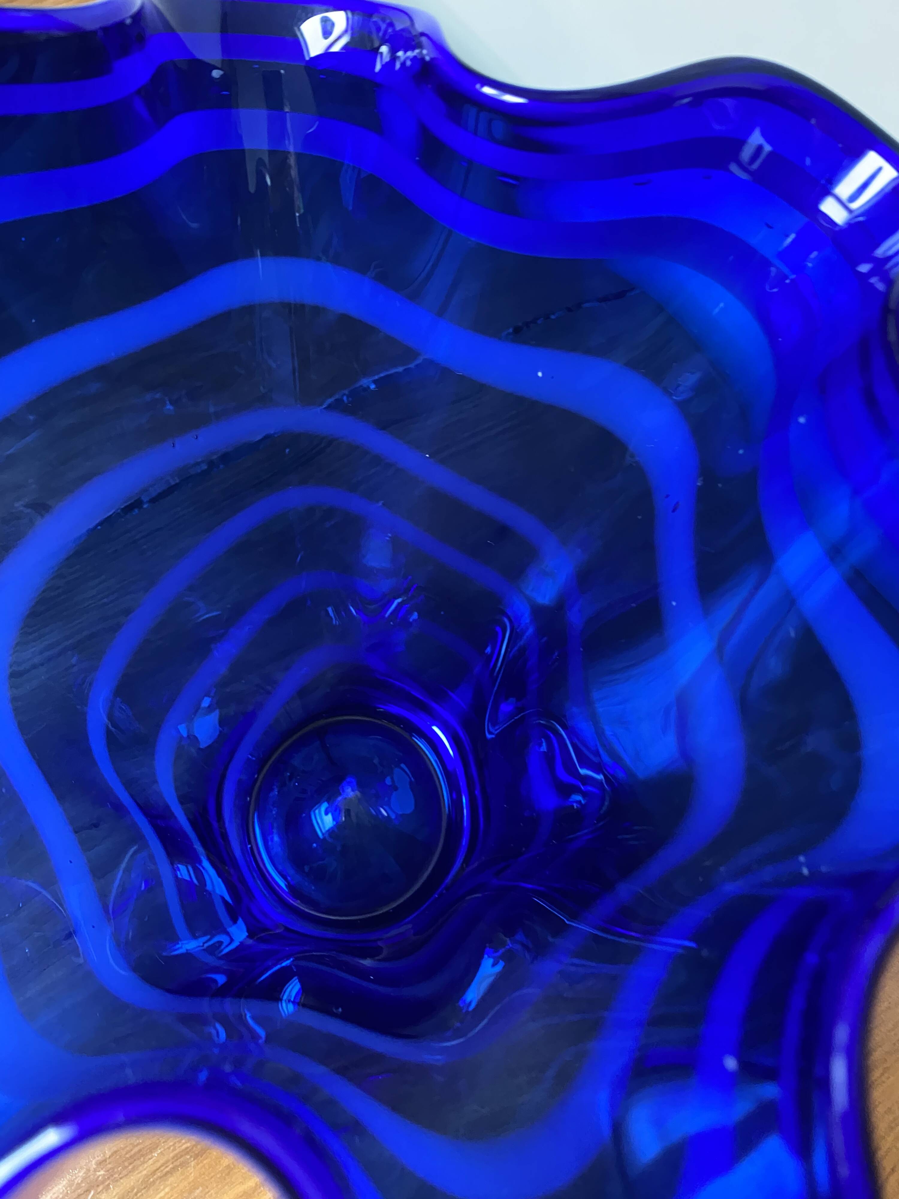 cobalt blue handkerchief vase