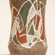 Vase with modernist/primitive art decoration - Accolay pottery