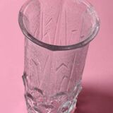 Mid-Century Textured Glass Vase: Fidenza Italian Leaf Pattern, 1970s