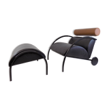 COR Zyklus leather armchair with ottoman by Peter Maly