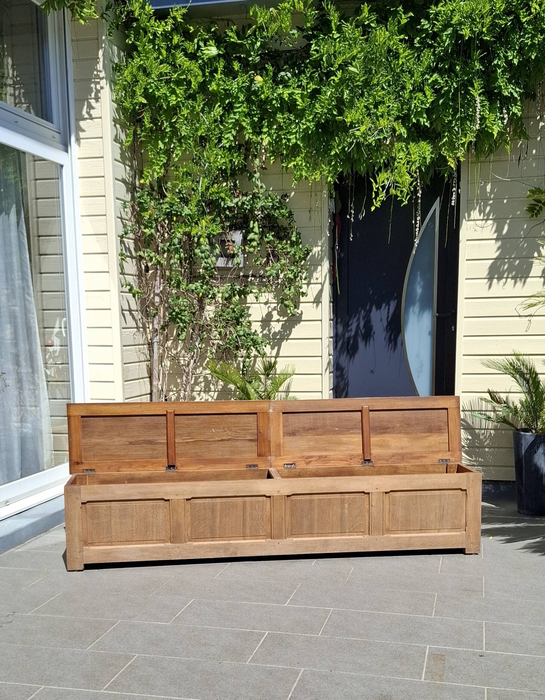 Renovated oak storage bench