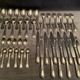 Cutlery set in silver metal style Louis XV Knives forks spoons