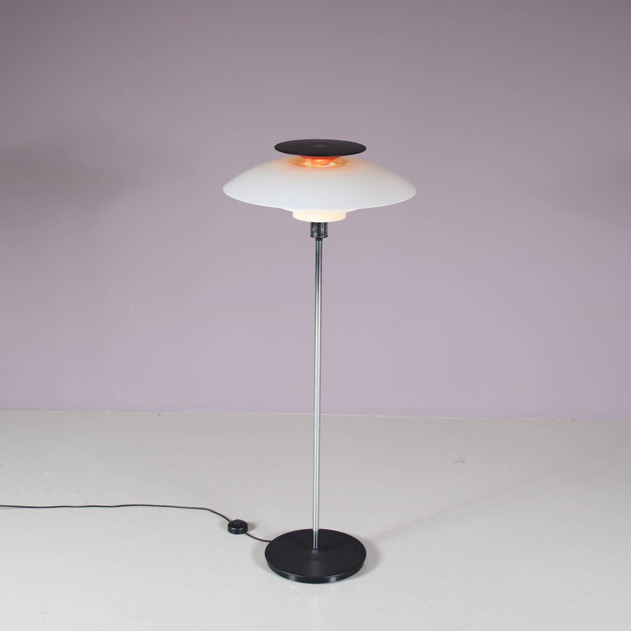 Poul Henningson "PH80" floor lamp from the 1970s for Louis Poulsen, Denmark.