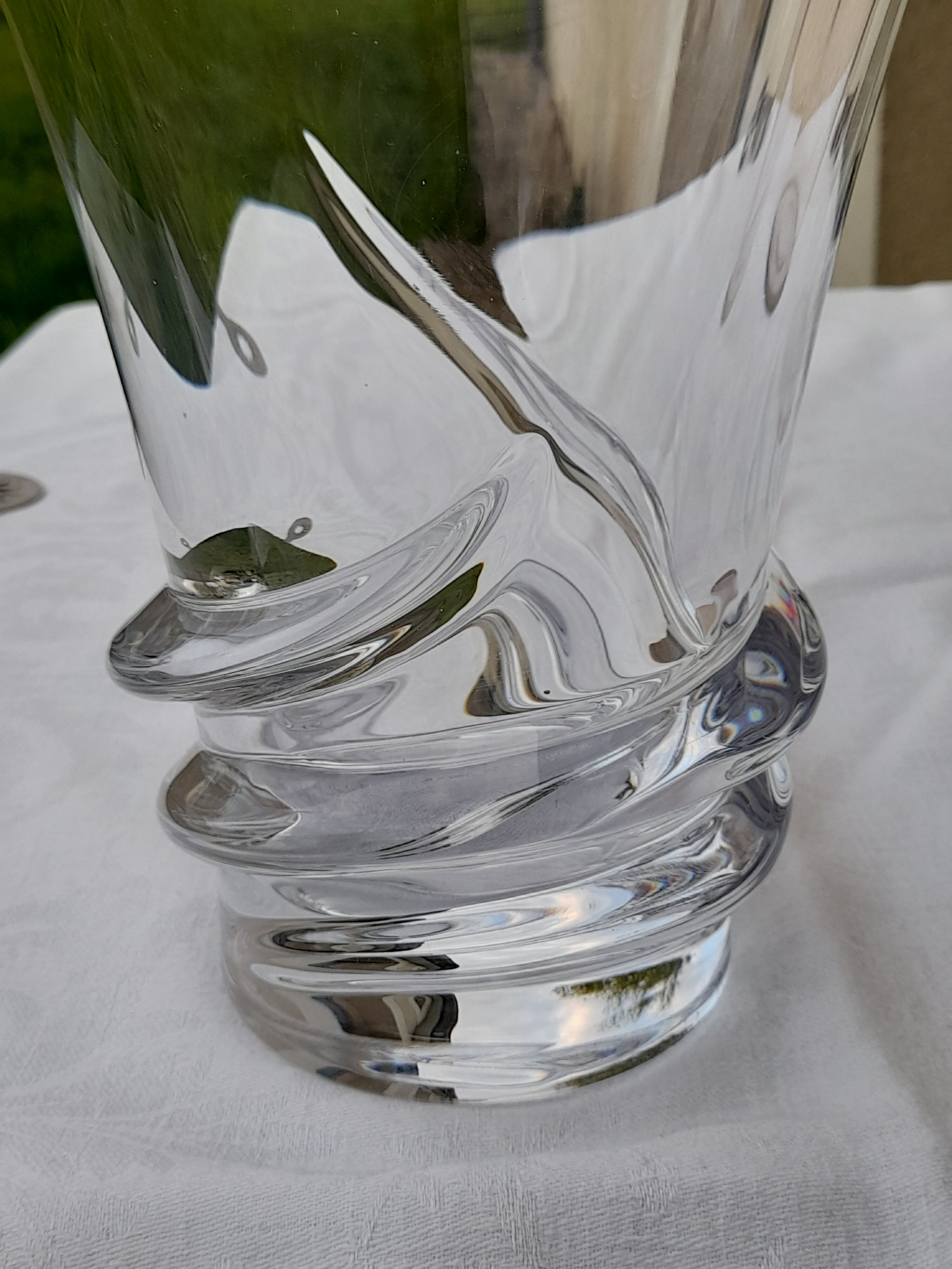 Crystal vase signed Daum France