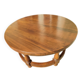 Round coffee table in solid walnut; diameter 80 cm