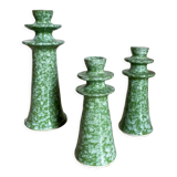 Set of ceramic candle holders tamegroute light green