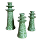 Set of ceramic candle holders tamegroute light green