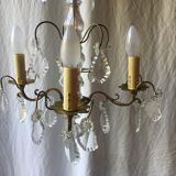 Glasses and bronze chandelier Louis XV style