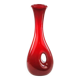 Mid-century modern vase, red glass, Poland, 1970s