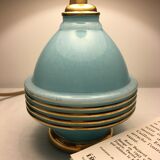 Pied de lampe en verre de clichy bleu
