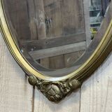 Oval Art Deco mirror from the 1930s - 73x60cm