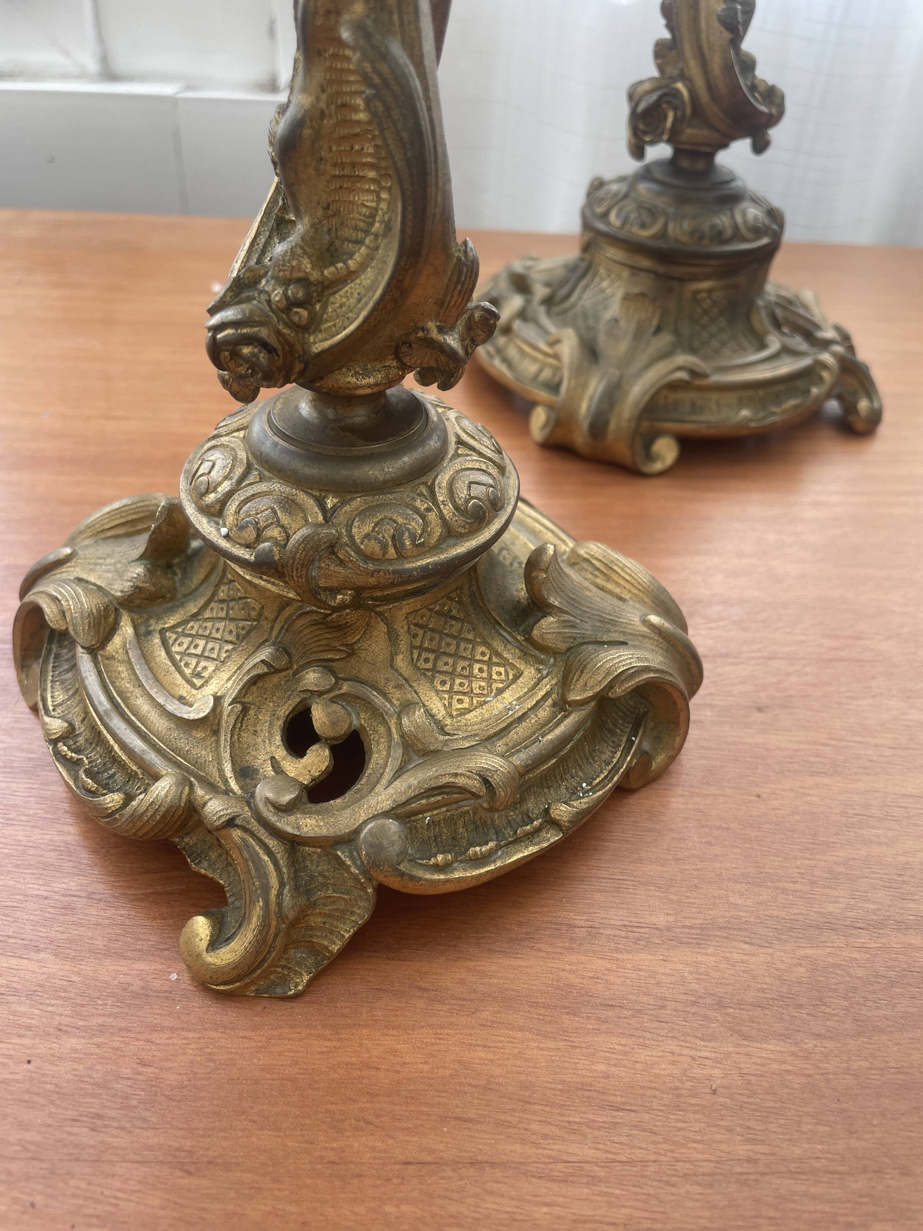 Two magnificent bronze candelabra