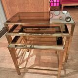 3 nesting tables in gilded brass