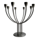 Grand chandelier en métal brossé 8 bougies, K. Hagberg design 1970