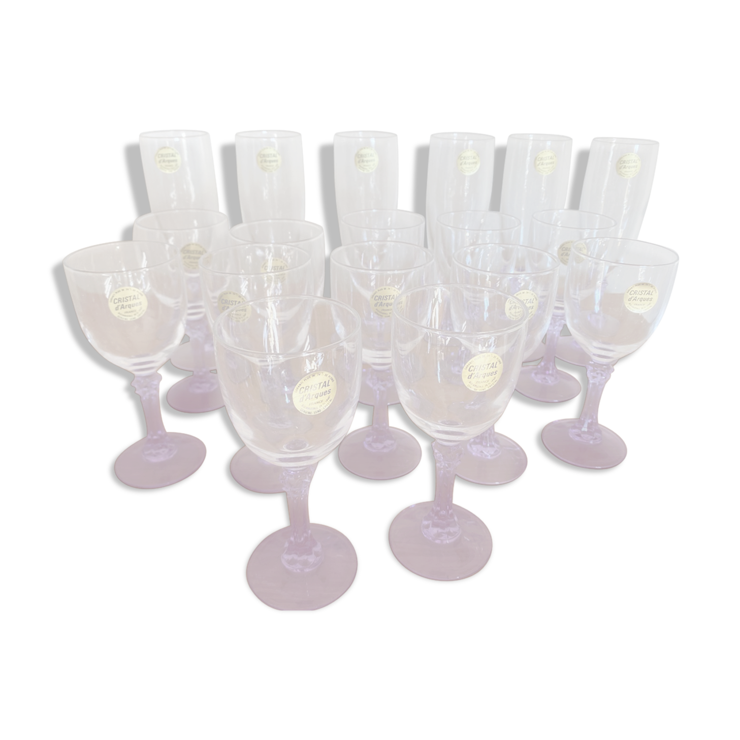 Lot de verres cristal Lilas vintage