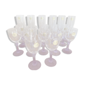 Lot de verres cristal Lilas vintage