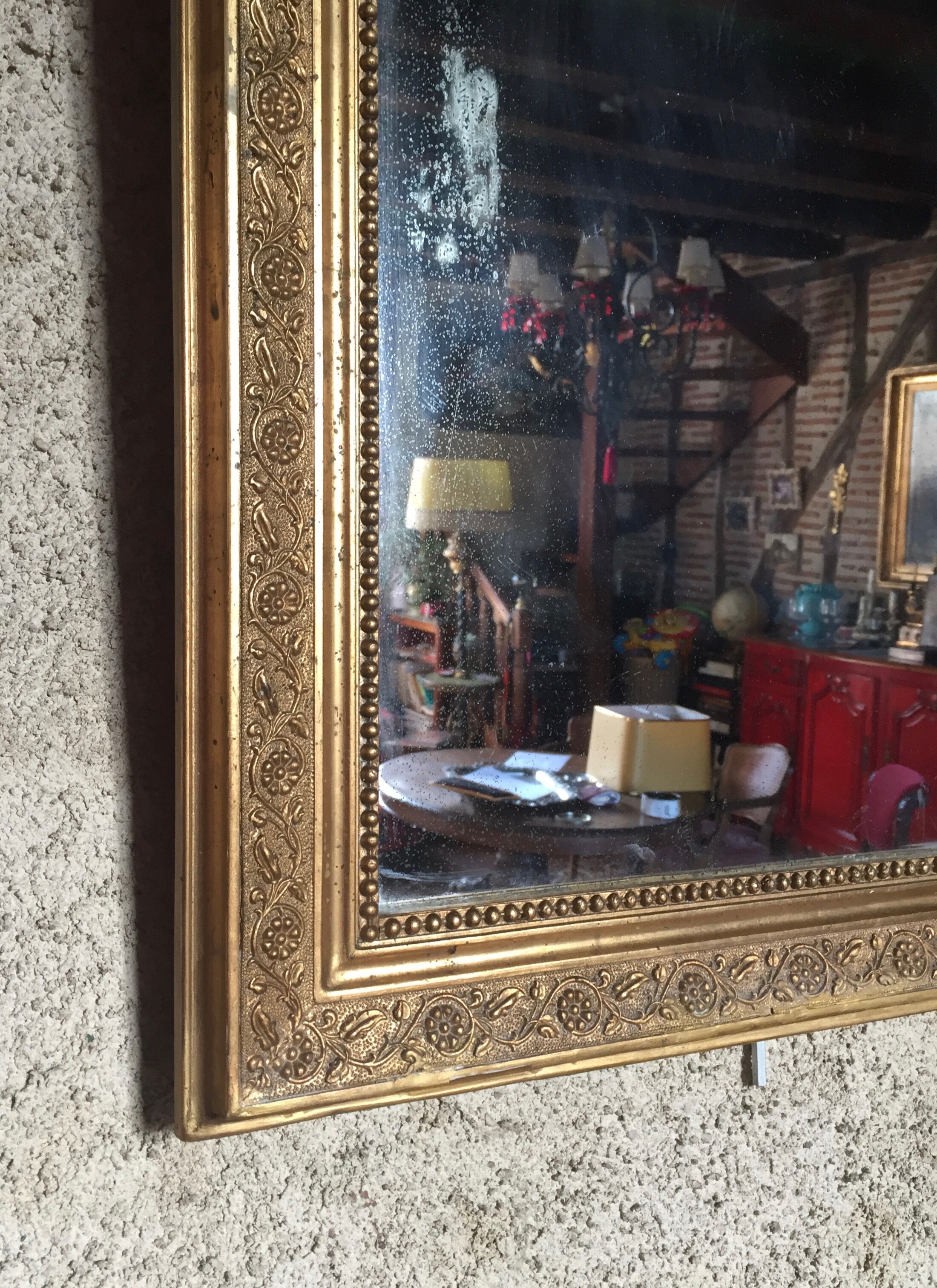 Golden Louis-Philippe mirror 50x68cm