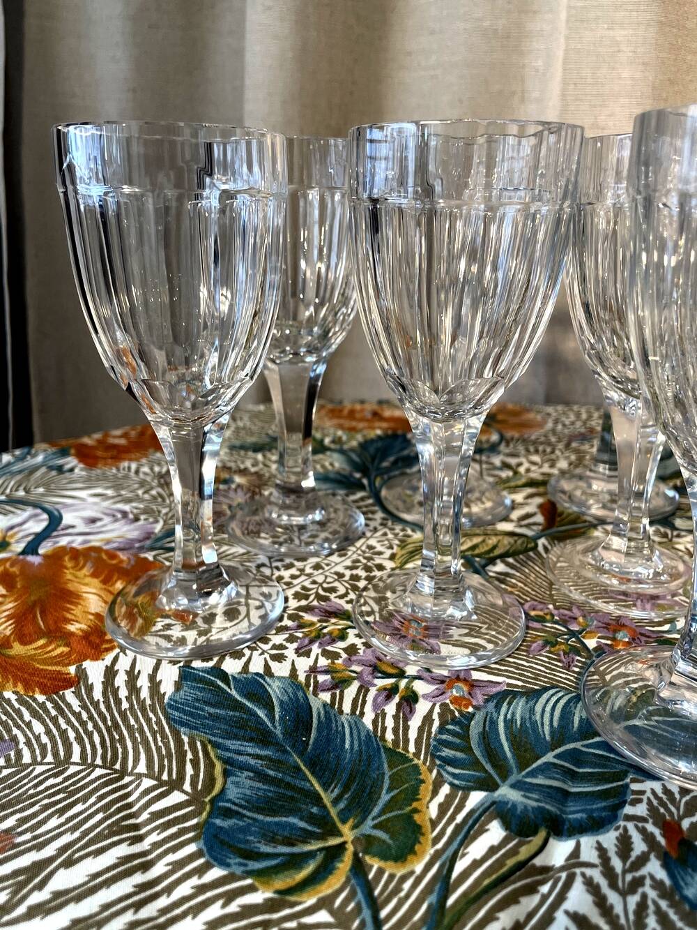Set of 10 nancy crystal port glasses 1920s 1930s