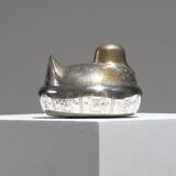 Boîte "Poule" en laiton argenté, 1970