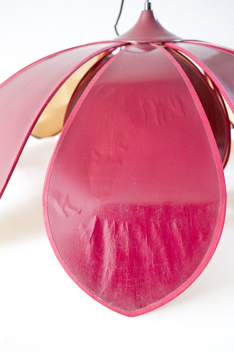 Large double corolla lotus hanging lamp