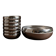 Set of 7 silver stainless steel bowls Space Age vintage Italian design stackable and elegant