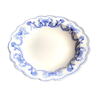 Sarreguemines round and hollow dish in blue earthenware, "Basket" service