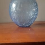 Vase boule verre craquelé