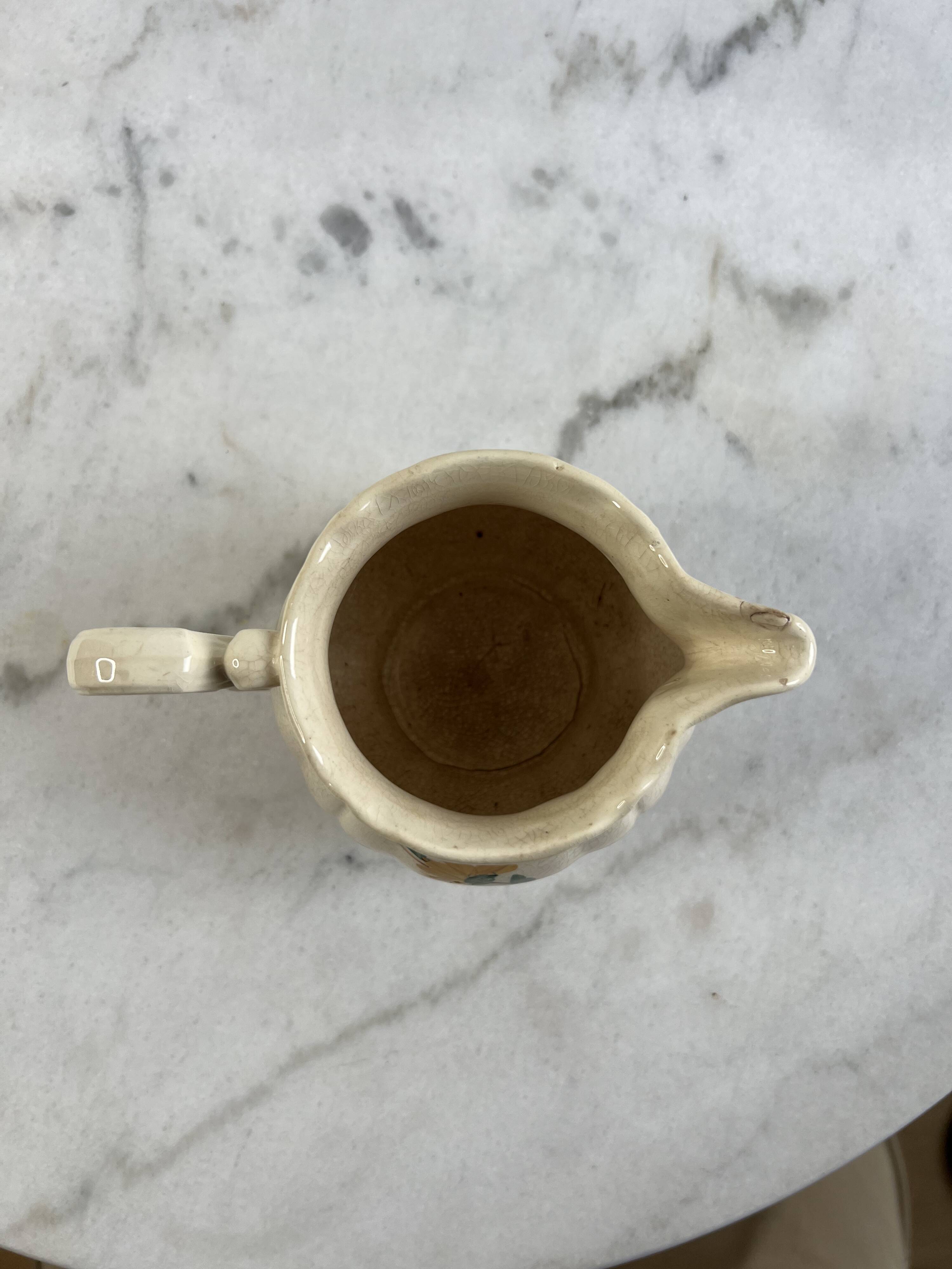 Pichet, pot à lait Sarreguemines en terre de fer
