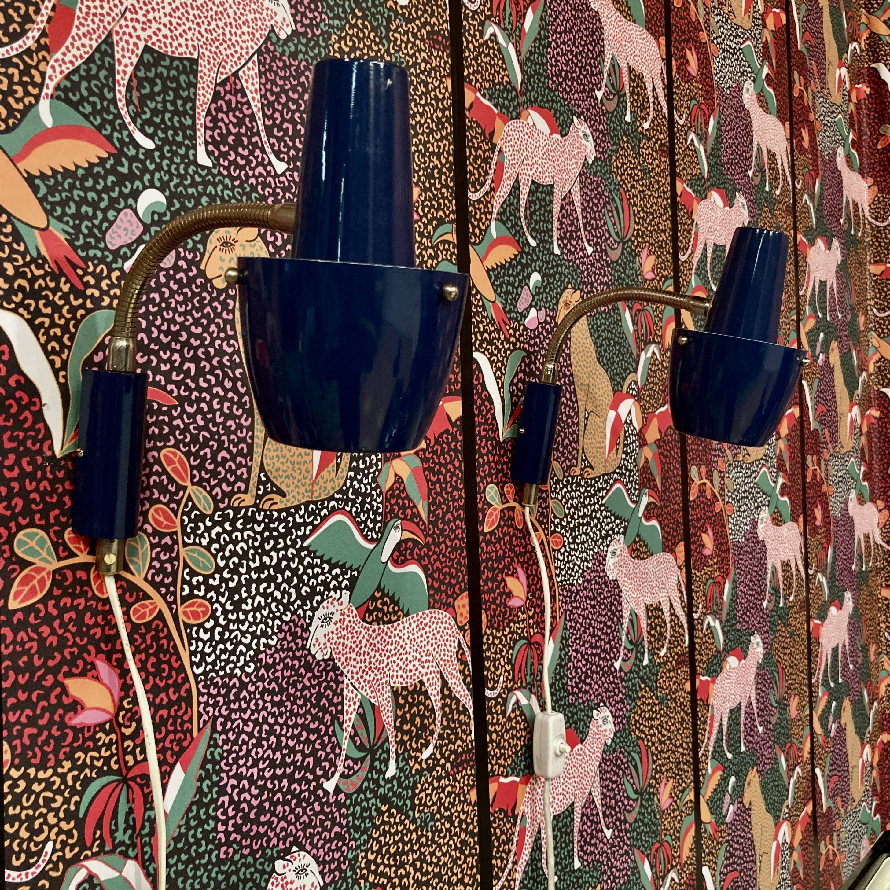 Pair of 1950s Scandinavian design wall lights.