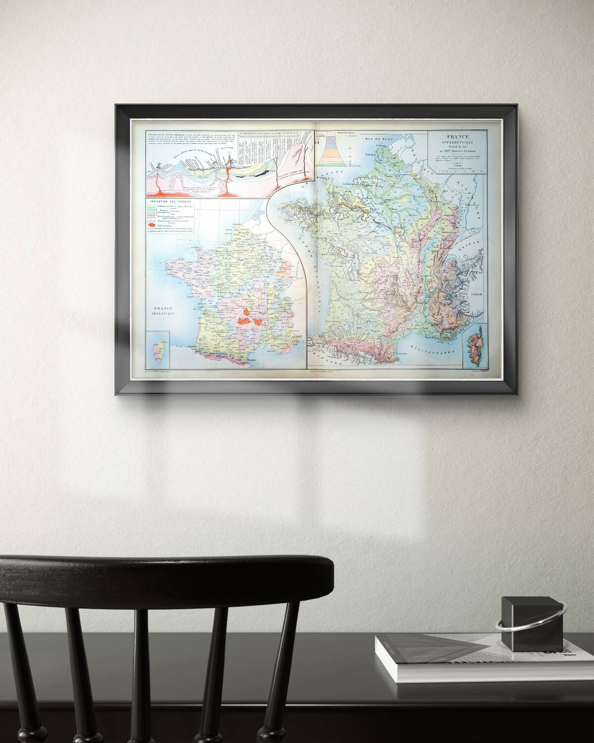 1879, Hypsometric map of France