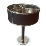 Table lamp chrome and leather 1970